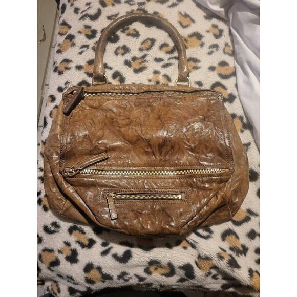 Givenchy Pandora Brown Leather Shoulder 100% Sheep Hand Bag Medium $1990 - Picture 1 of 8